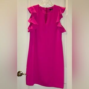 Trina Turk Pretty Pink Dress With Flutter Sleeves Size 8